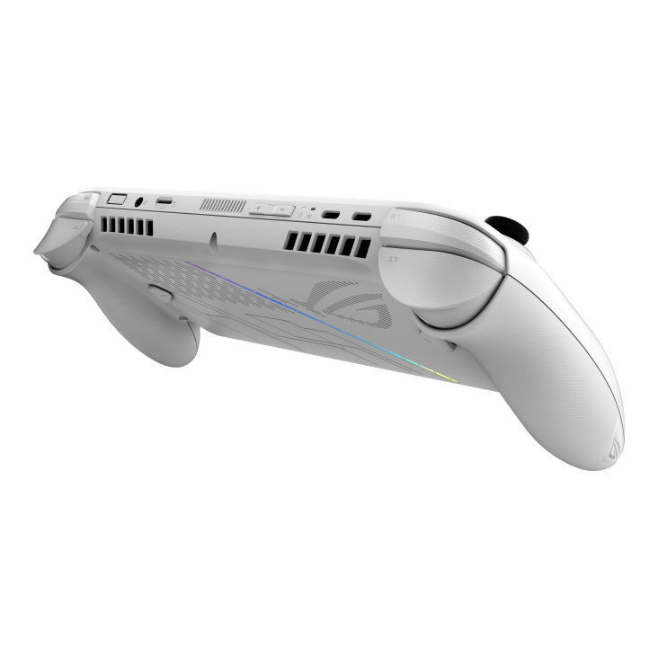 ROG Xbox Ally angled view from the rear, tilting at 45 degrees