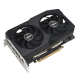 ASUS Dual Radeon RX 7600 V2 45 degree top-down view with focus on bottom side