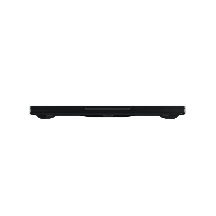 Profile view with the lid closed from the front of the ROG Zephyrus Duo 15 Special Edition.