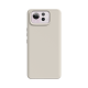 Back view of a grey phone case with a Sakura White phone inside, highlighting the camera module cutout and sleek design.