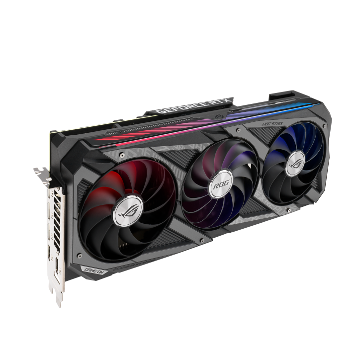 ROG-STRIX-RTX3080TI-O12G-GAMING graphics card, hero shot from the front side