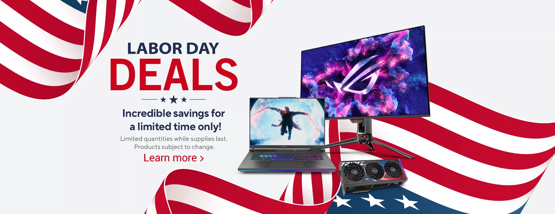 ROG Labor Day Deals with the USA flag