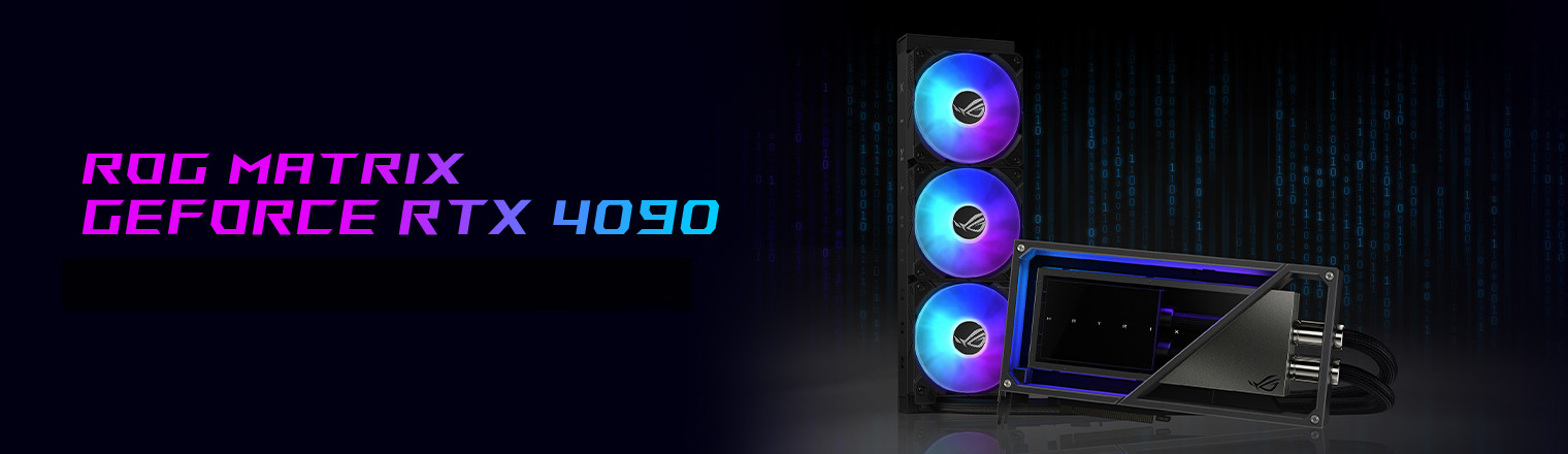 ROG Matrix RTX 4090 graphics card with NVIDIA GeForce RTX logo