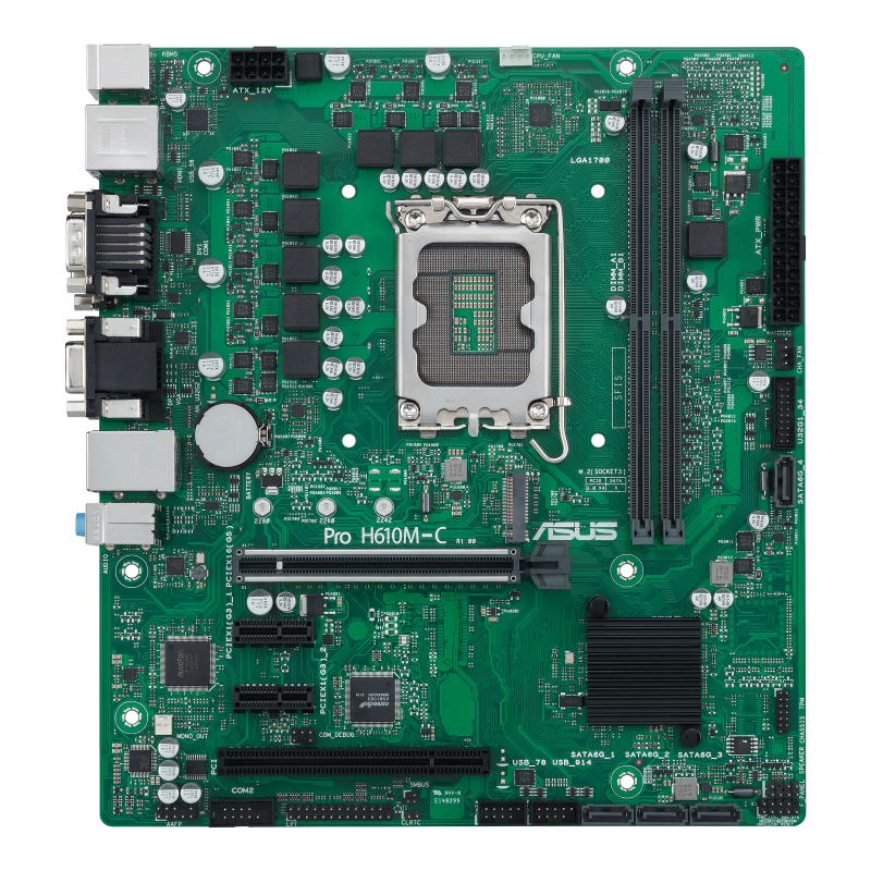 Pro H610M-C-CSM motherboard, front view 