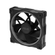 ASUS MR120 ARGB Fan   Reverse Black, top-down view with tilted 45 degrees