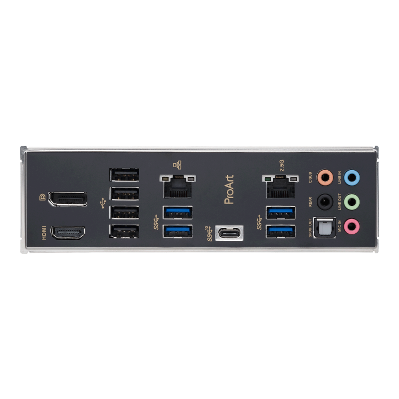 ProArt B760-CREATOR D4 I/O ports closeup