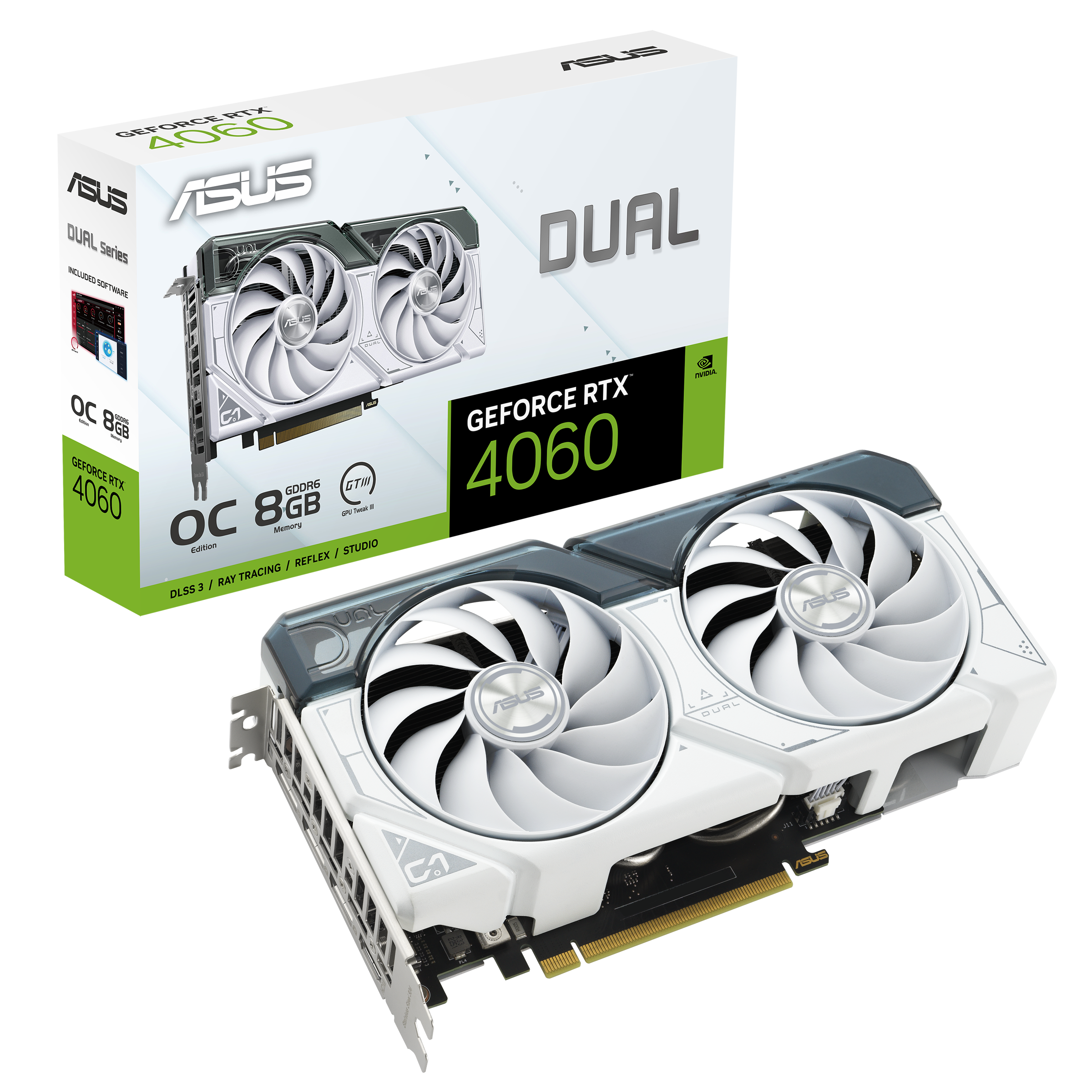 ASUS Dual GeForce RTX™ 4060 White OC 超頻版8GB GDDR6 | Graphics