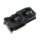 Dual GeForce RTX 3060 Ti OC Edition graphics card, front angled view, highlighting the fans, I/O ports