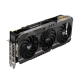 TUF Gaming GeForce RTX 3090 Ti OC Edition 24GB graphics card, angled top down view, showing off the ARGB element