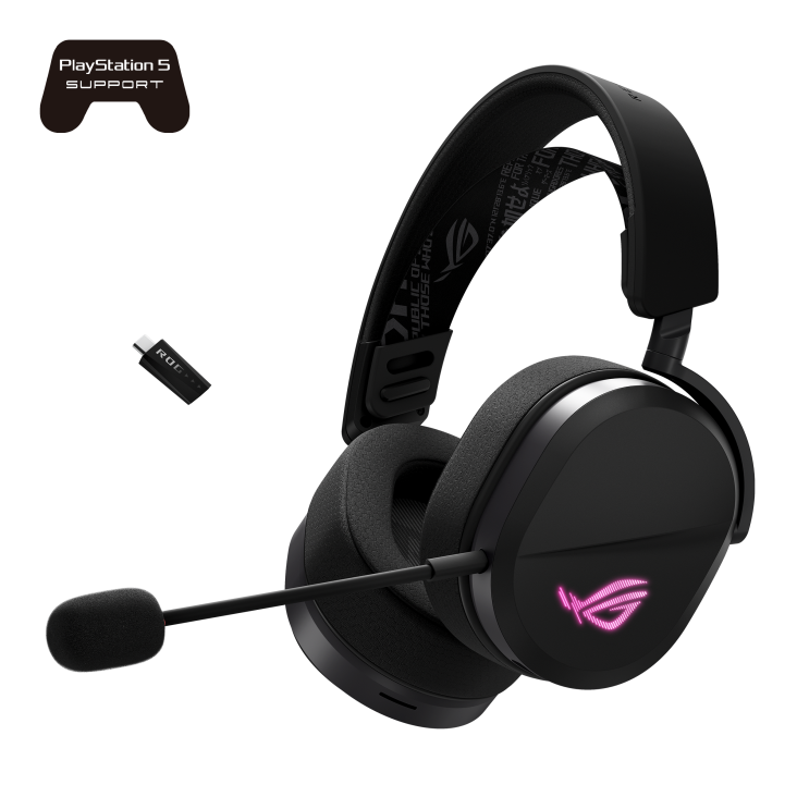 ROG Pelta – front view angled from right with PS5 logo