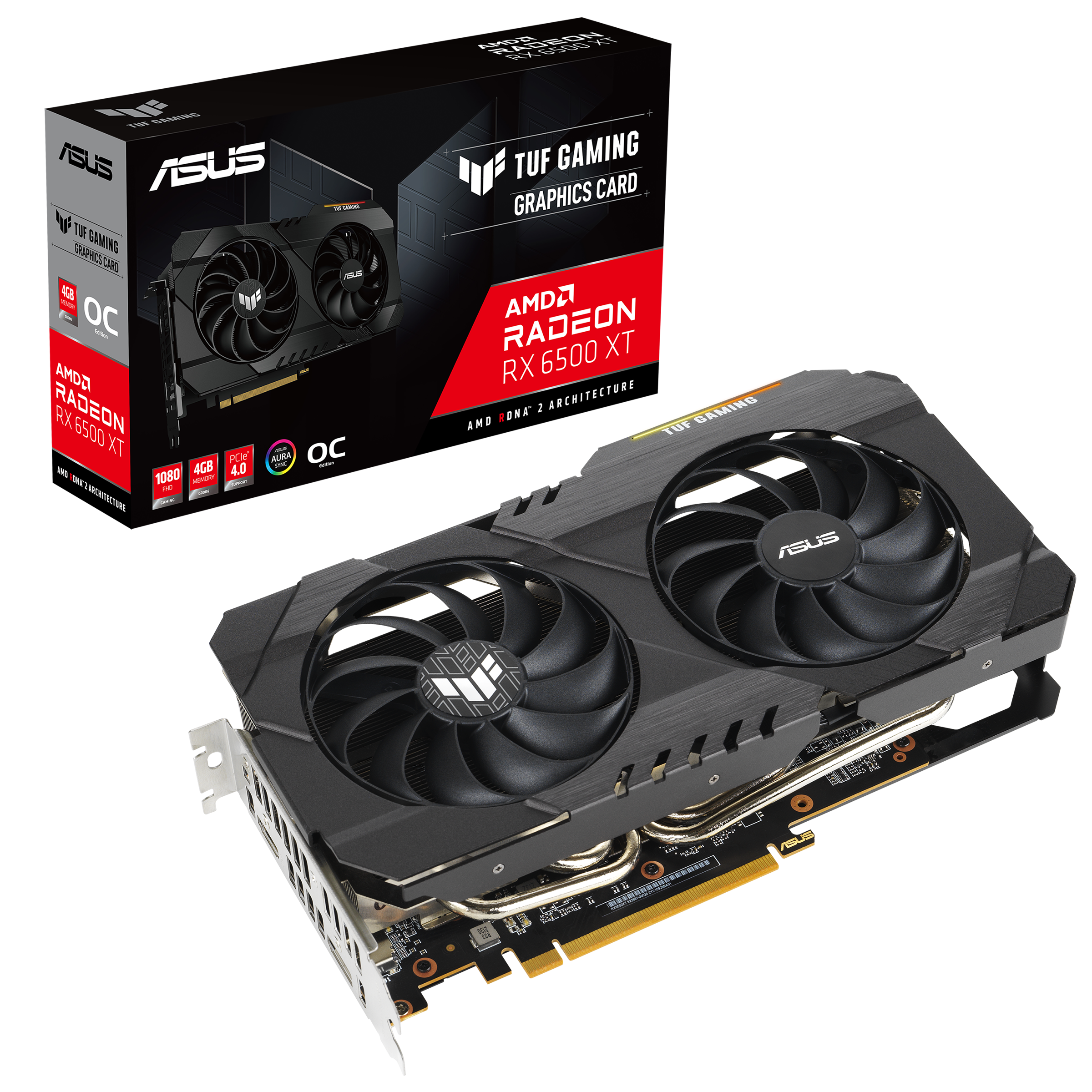 ASUS TUF Radeon* RX 6500 XT 搭載ビデオカード OC edition 4GB GDDR6