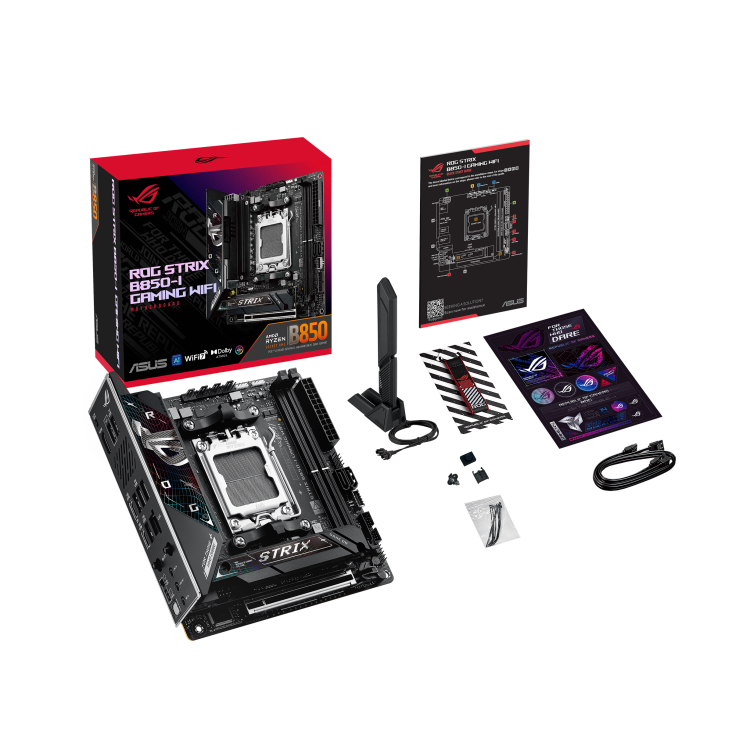 ROG STRIX B850-I GAMING WIFI with color box and accessories