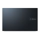 Blue ASUS Vivobook Pro 15 OLED (M6500, AMD Ryzen 5000 Series ) show the top cover and view from above.