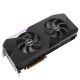 ASUS Dual Radeon RX 7900 XT 45 degree top-down view with focus on bottom side