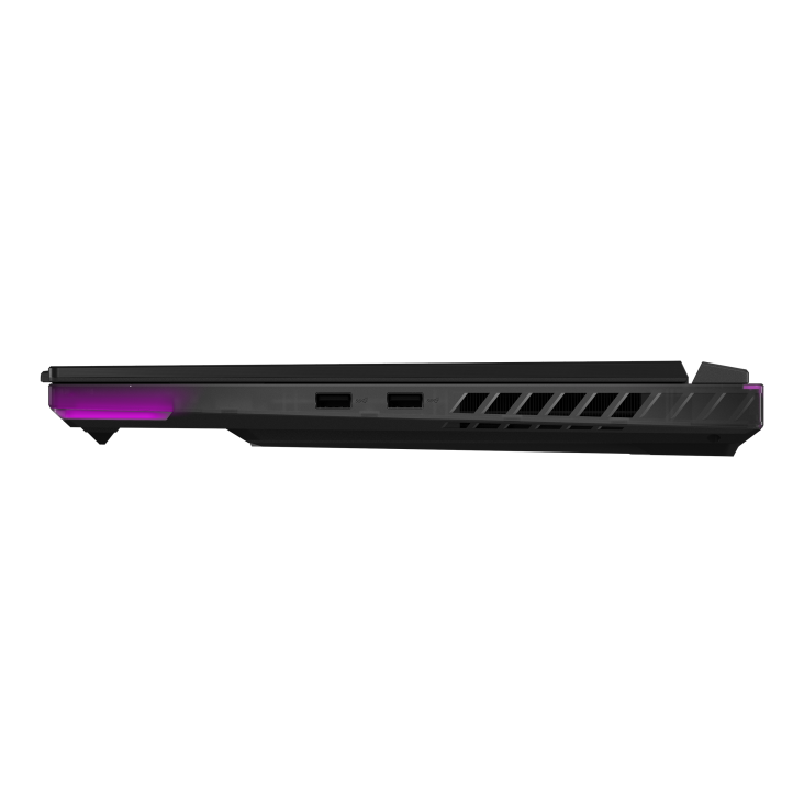 Profile view of the left side of the Strix SCAR 16, with two USB A ports visible