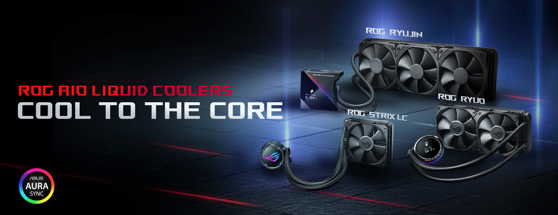ROG AIO Liquid Coolers products photo ROG RYUJIN ROG STRIX LC ROG RYUO