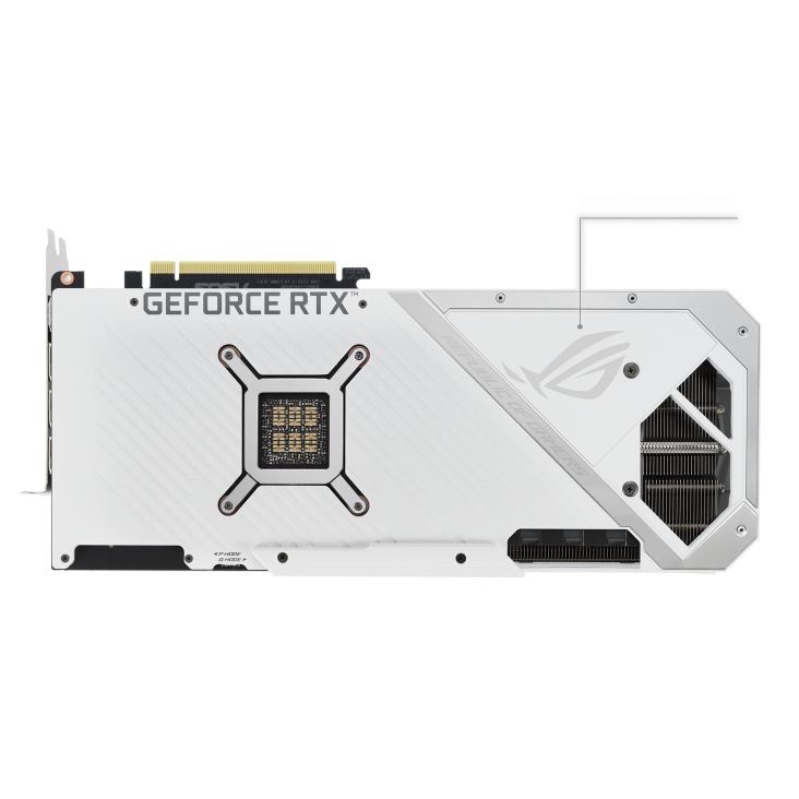 ROG-STRIX-RTX3080-10G-WHITE graphics card, rear view