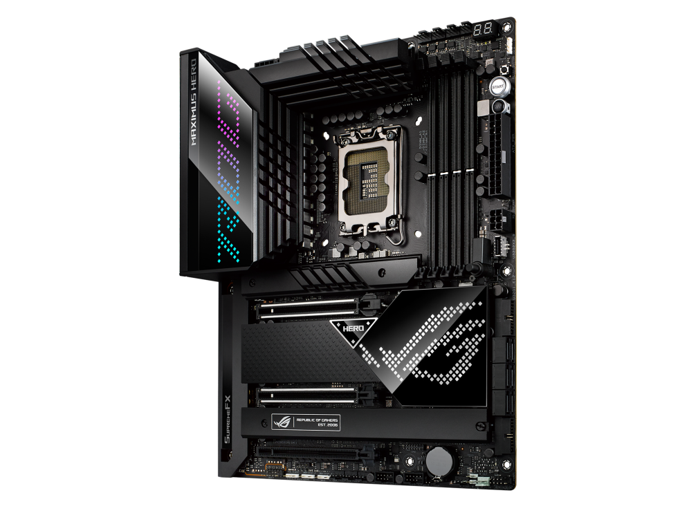 ROG MAXIMUS Z690 HERO angled view from right