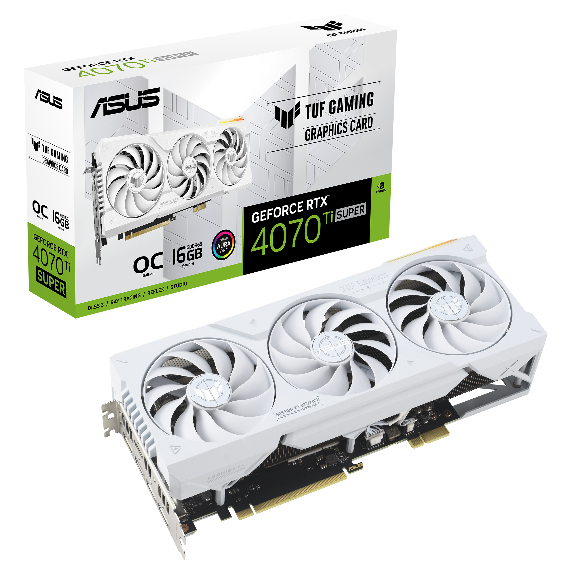 ASUS TUF GeForce RTX 4070 Ti SUPER BTF 白 ASUS TUF Gaming GeForce RTX™ 4070 Ti SUPER BTF White OC