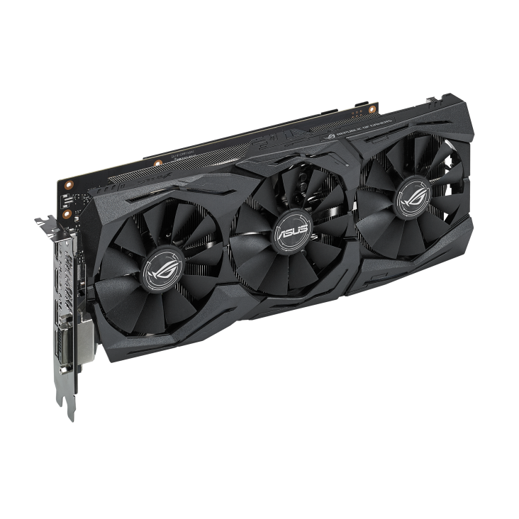 ROG-STRIX-GTX1060-6G-GAMING graphics card, hero shot from the front side