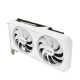 Angled view of the ASUS Dual GeForce RTX 3060 Ti White OC edition graphics card
