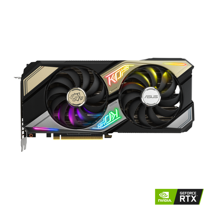 KO GeForce RTX 3060 Ti V2 graphics card with NVIDIA logo, front view