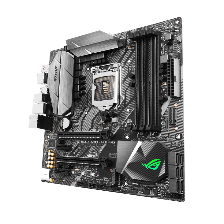 ROG STRIX Z370-G GAMING angled view from right