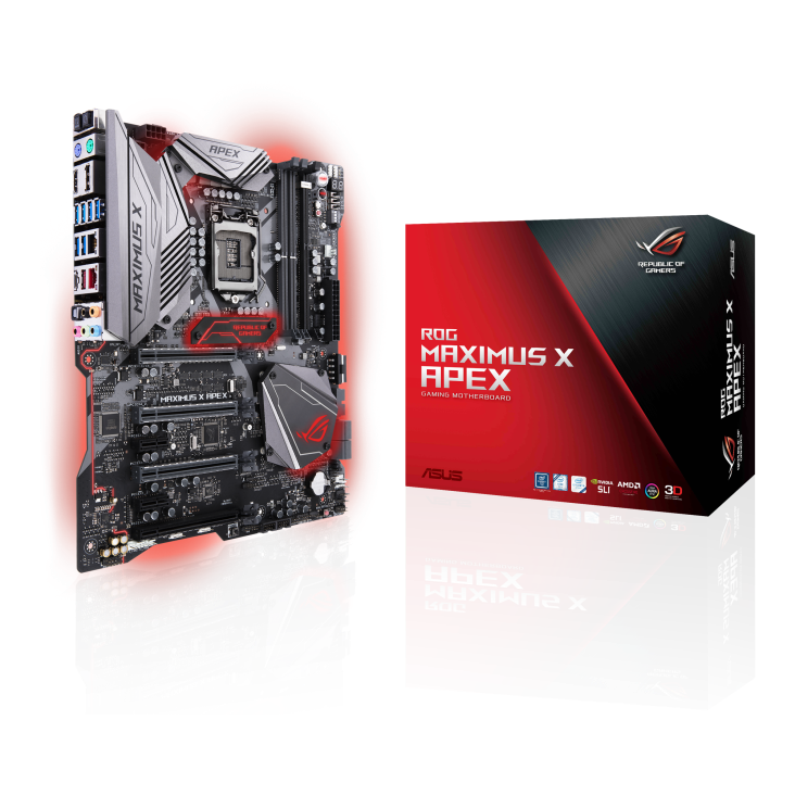 ROG MAXIMUS X APEX with the box