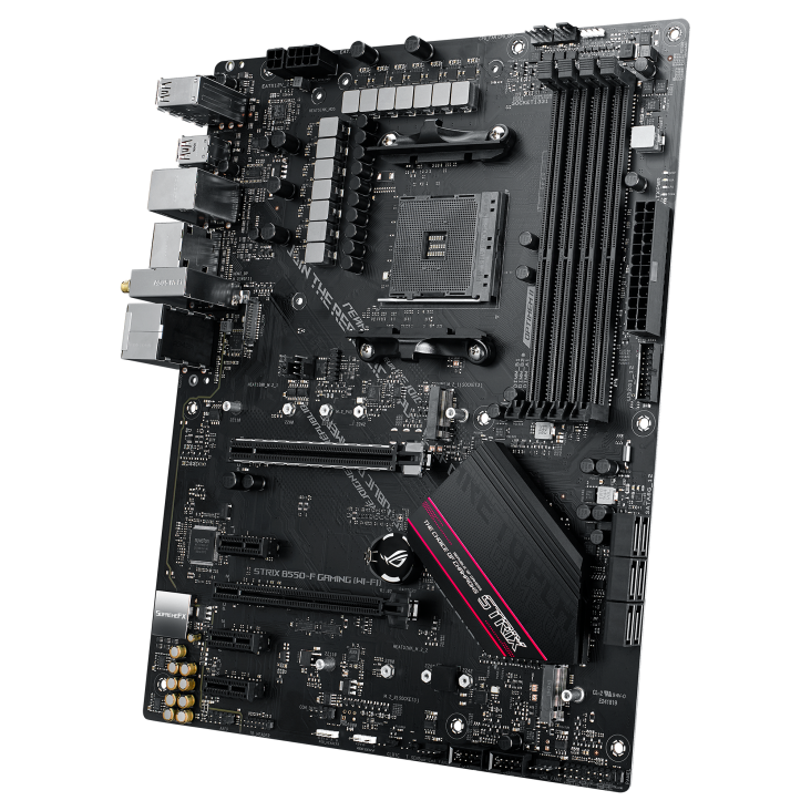 ROG STRIX B550-F GAMING (WI-FI) angled view from right