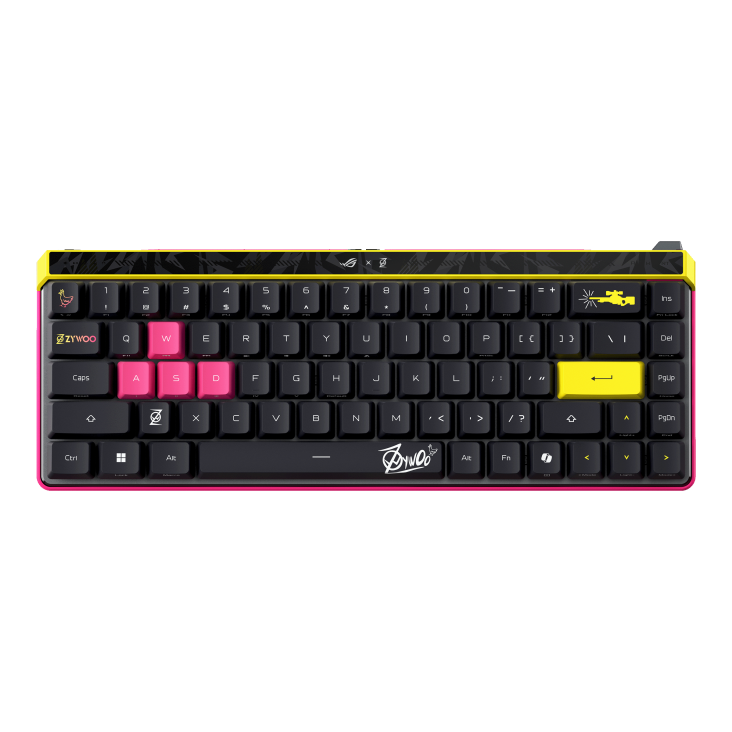 ROG Falchion Ace HFX ZywOo Edition front view with RGB lighting off