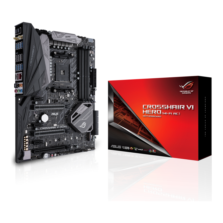 ROG CROSSHAIR VI HERO (WI-FI AC) with the box