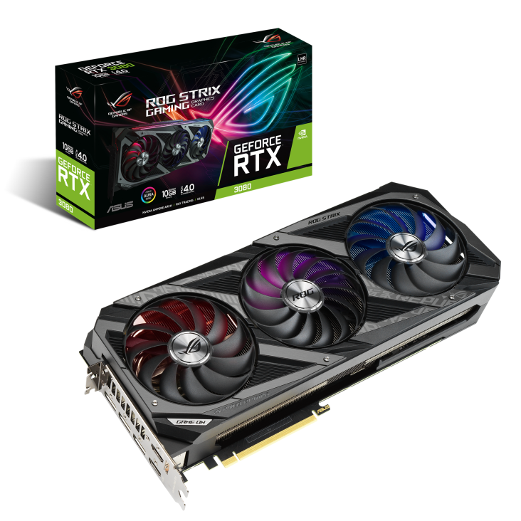 ROG-STRIX-RTX3080-10G-V2-GAMING graphics card and packaging