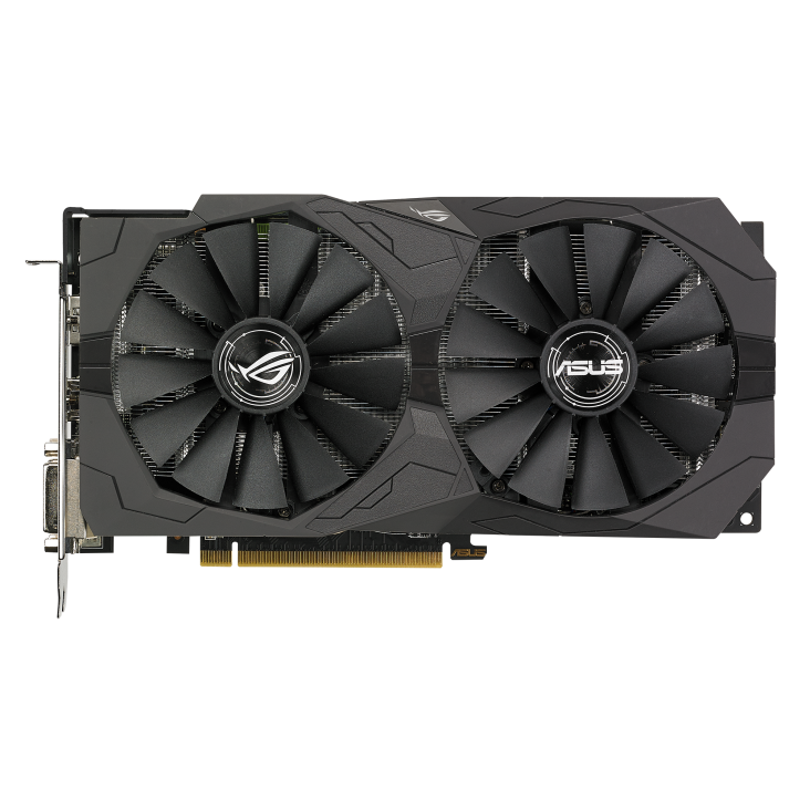 ROG-STRIX-RX570-O4G-GAMING graphics card, front view