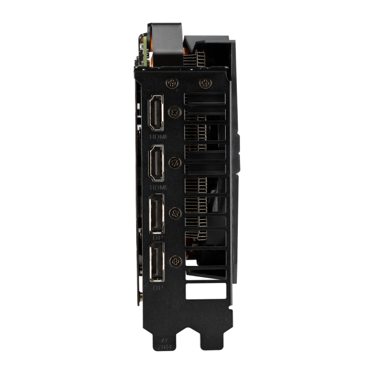 ROG-STRIX-GTX1660S-O6G-GAMING graphics card, showing I/O ports