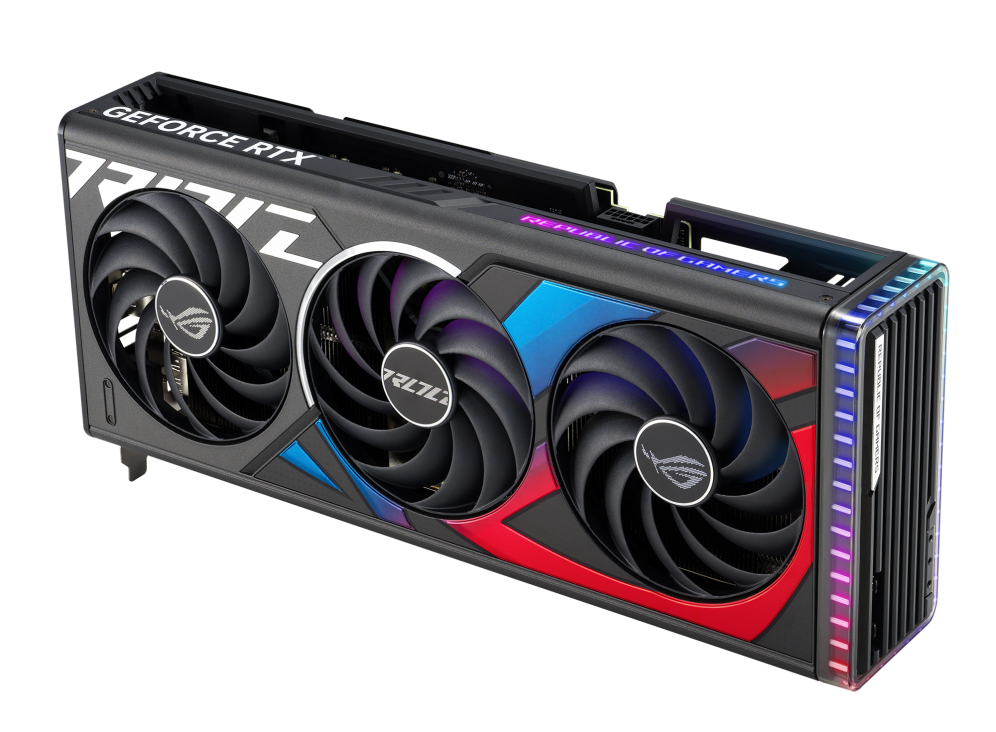 ROG Strix GeForce RTX 4070TI, hero shot from the front side