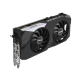 Dual GeForce RTX 3070 V2 OC edition graphics card, angled top down view, highlighting the fans, I/O ports