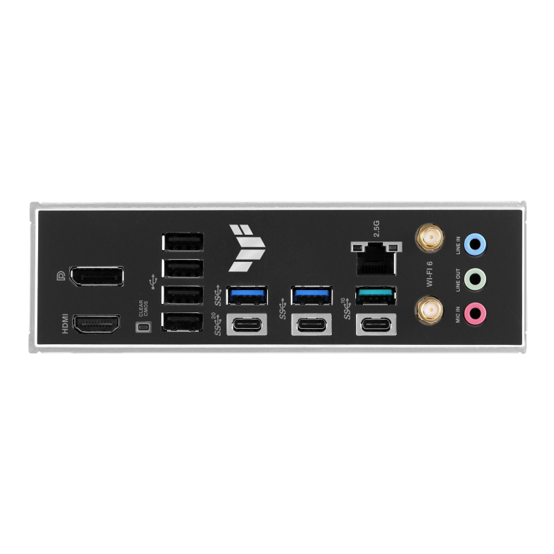 TUF GAMING B760M-BTF WIFI D4 I/O ports closeup