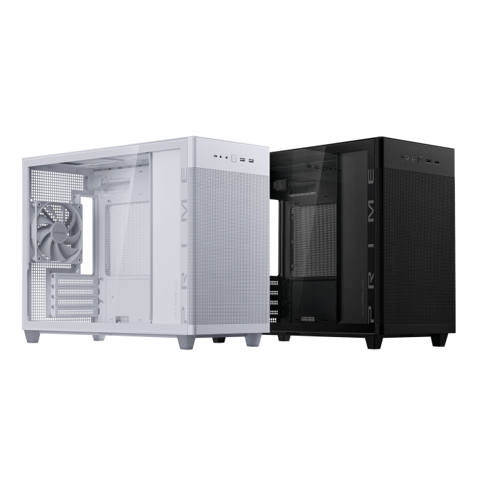  ASUS Prime AP201 33-Liter MicroATX Black case with Tool-Free  Side Panels and a Quasi-Filter mesh, with Support for 360 mm Coolers,  Graphics Cards up to 338 mm Long, and Standard ATX