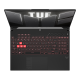 2024 TUF Gaming A16, pogled odozgo na TUF A16 s TUF logotipom na ekranu i tipkovnicom osvijetljenom crvenom bojom.