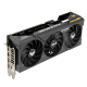TUF Gaming GeForce RTX 4070 SUPER graphics card angled top down view, hero angle