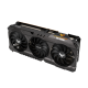 ASUS TUF GAMING Radeon RX 6800 XT graphics card, angled top down view, highlighting the fans