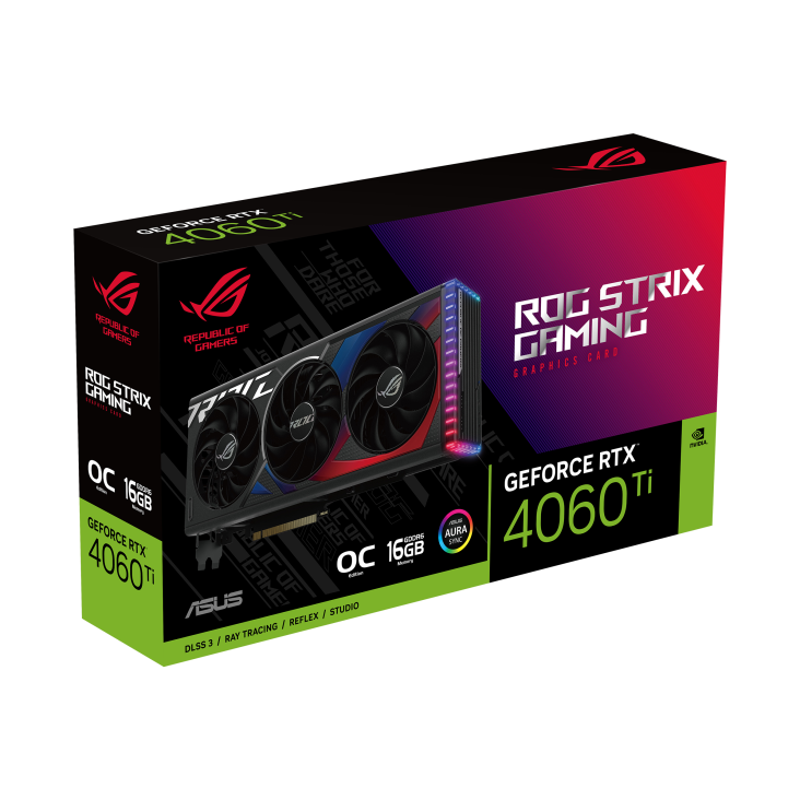 ROG STRIX GeForce RTX 4060 Ti 16GB OC Edition packaging
