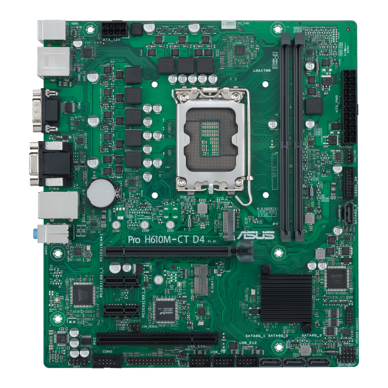Pro H610M-CT D4-CSM motherboard, front view 