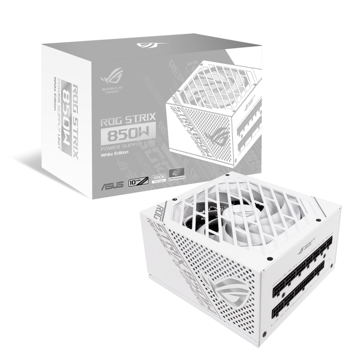 ROG Strix 850W Gold White Edition and its colorbox