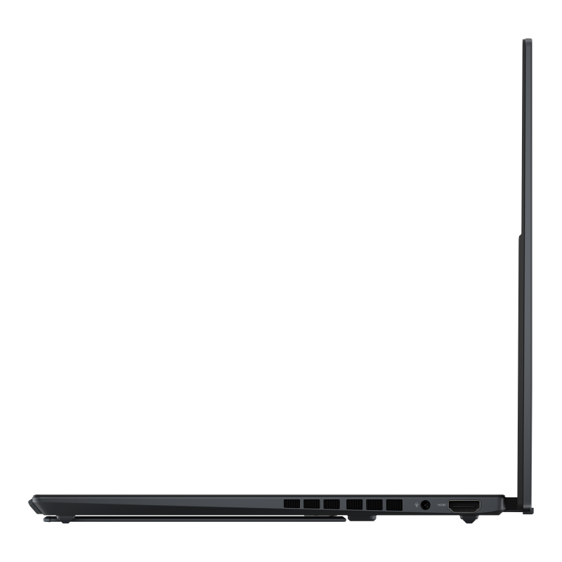 Inkwell Gray Zenbook DUO displays the right side of the I/O port.