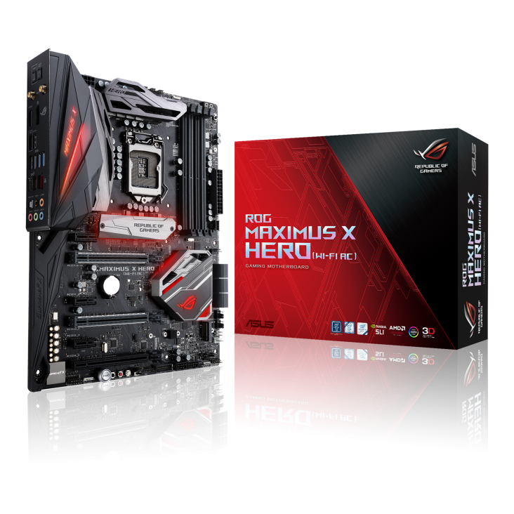 ROG MAXIMUS X HERO (WI-FI AC) with the box