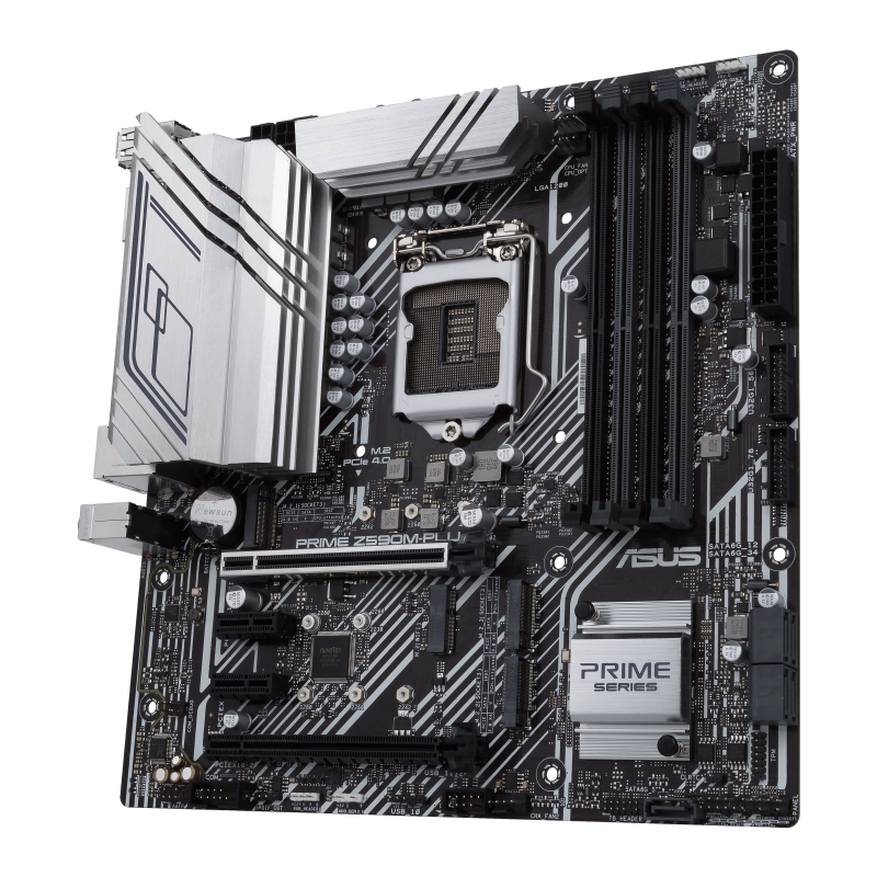 PRIME Z590M-PLUS front view, 45 degrees