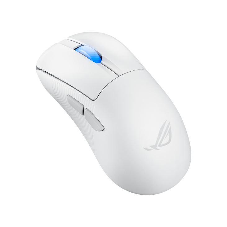 ROG Keris II Ace Moonlight White –angled view from the left