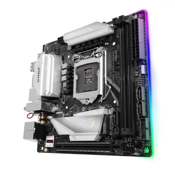 ROG STRIX Z370-I GAMING angled view from right