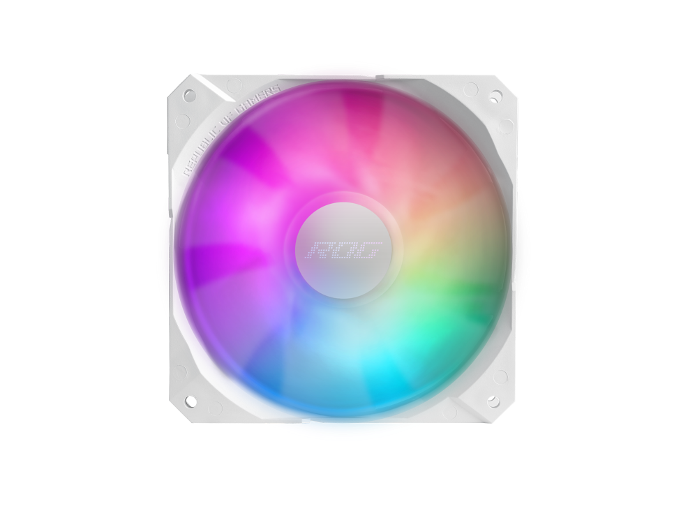 ROG STRIX LC II 240 ARGB WHITE EDITION ROG fan front view